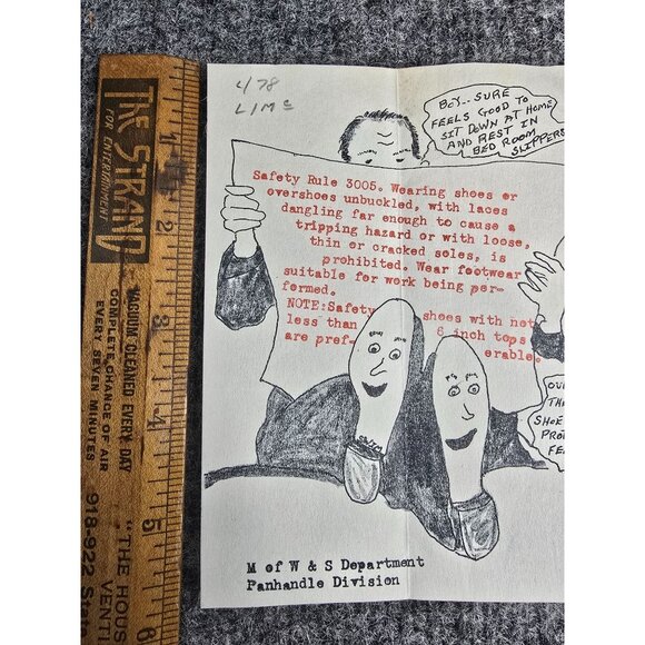 Vintage Railroad Safety Poster W & S Dept Panhandle Division Humor Art 8"x10" - Picture 2 of 4